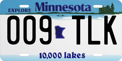 MN license plate 009TLK