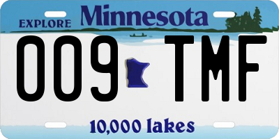 MN license plate 009TMF