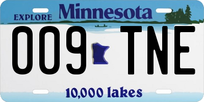 MN license plate 009TNE
