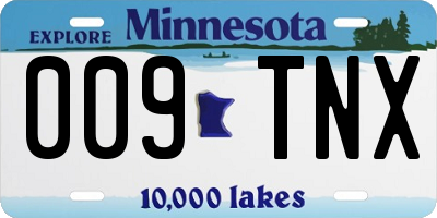 MN license plate 009TNX