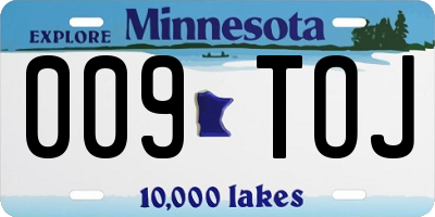 MN license plate 009TOJ