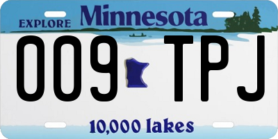 MN license plate 009TPJ