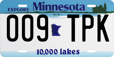 MN license plate 009TPK