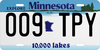 MN license plate 009TPY
