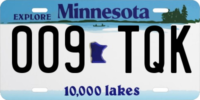 MN license plate 009TQK