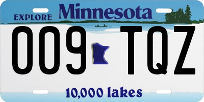 MN license plate 009TQZ