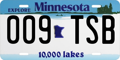 MN license plate 009TSB