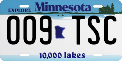 MN license plate 009TSC