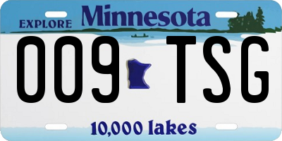 MN license plate 009TSG