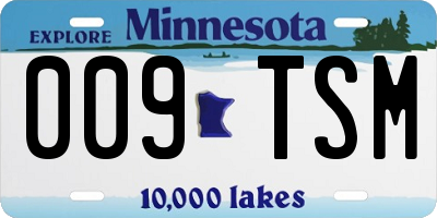 MN license plate 009TSM