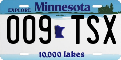 MN license plate 009TSX