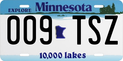 MN license plate 009TSZ