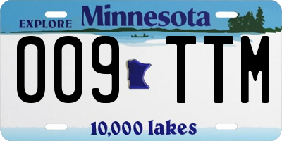 MN license plate 009TTM