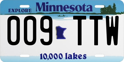 MN license plate 009TTW
