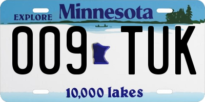 MN license plate 009TUK