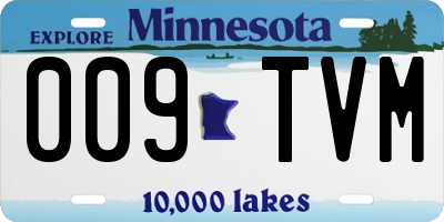MN license plate 009TVM