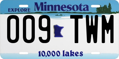 MN license plate 009TWM