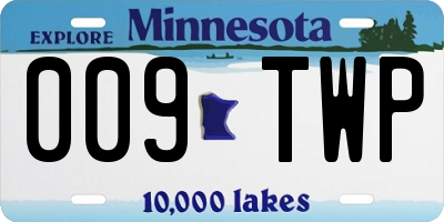 MN license plate 009TWP