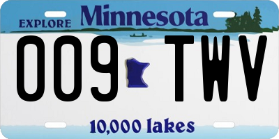 MN license plate 009TWV