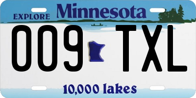 MN license plate 009TXL
