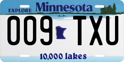 MN license plate 009TXU