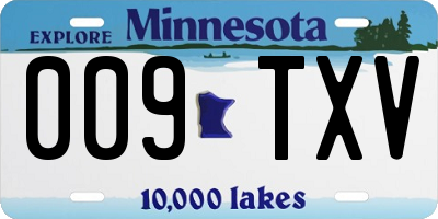 MN license plate 009TXV