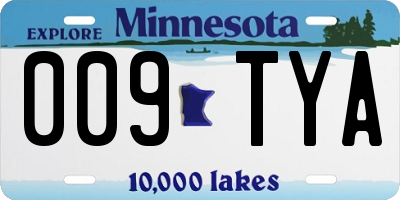 MN license plate 009TYA