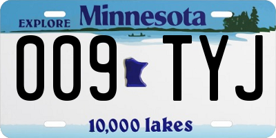 MN license plate 009TYJ