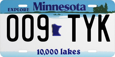 MN license plate 009TYK