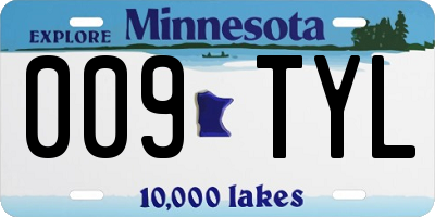 MN license plate 009TYL