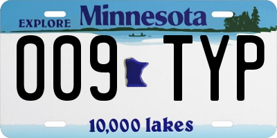 MN license plate 009TYP