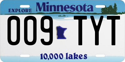 MN license plate 009TYT