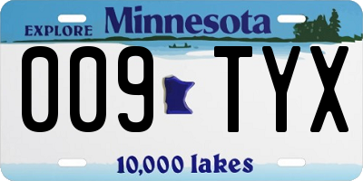 MN license plate 009TYX
