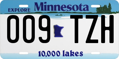 MN license plate 009TZH