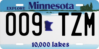 MN license plate 009TZM