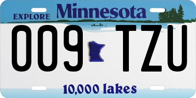 MN license plate 009TZU