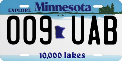 MN license plate 009UAB