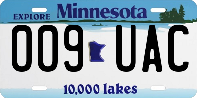 MN license plate 009UAC