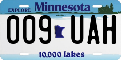 MN license plate 009UAH