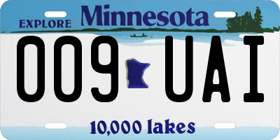 MN license plate 009UAI