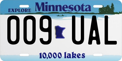 MN license plate 009UAL