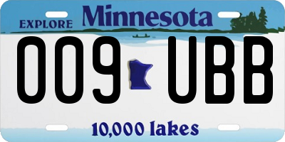 MN license plate 009UBB