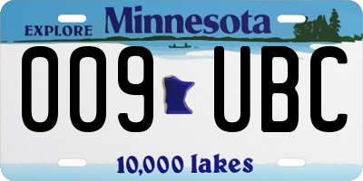 MN license plate 009UBC