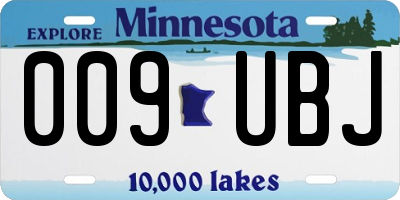MN license plate 009UBJ