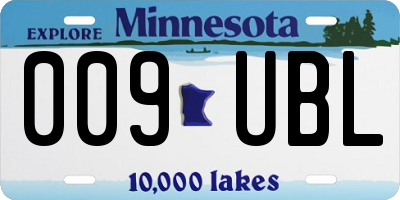 MN license plate 009UBL