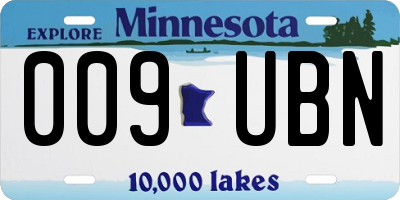 MN license plate 009UBN
