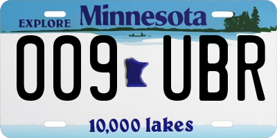MN license plate 009UBR