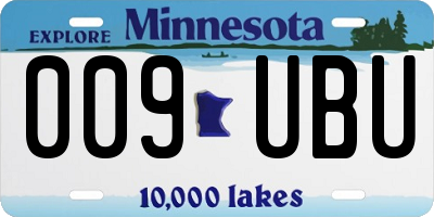 MN license plate 009UBU