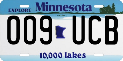 MN license plate 009UCB