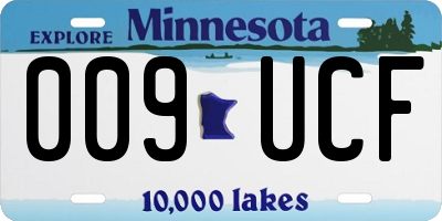 MN license plate 009UCF